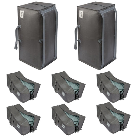 VENO 8 Pack Heavy-Duty Moving Bags Extra Large W/Backpack Straps, Moving House Essentials, Strong Handles & Zips, Clothes Storage, Packing