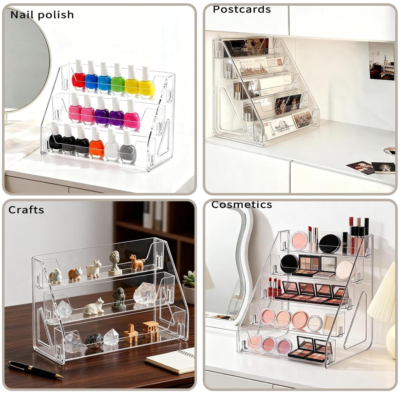 ToKinCen Trading Card Display Stand, 5 Tier 12" Acrylic Holder for Sports Graded Card
