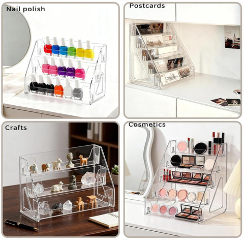 ToKinCen Trading Card Display Stand, 5 Tier 12" Acrylic Holder for Sports Graded Card