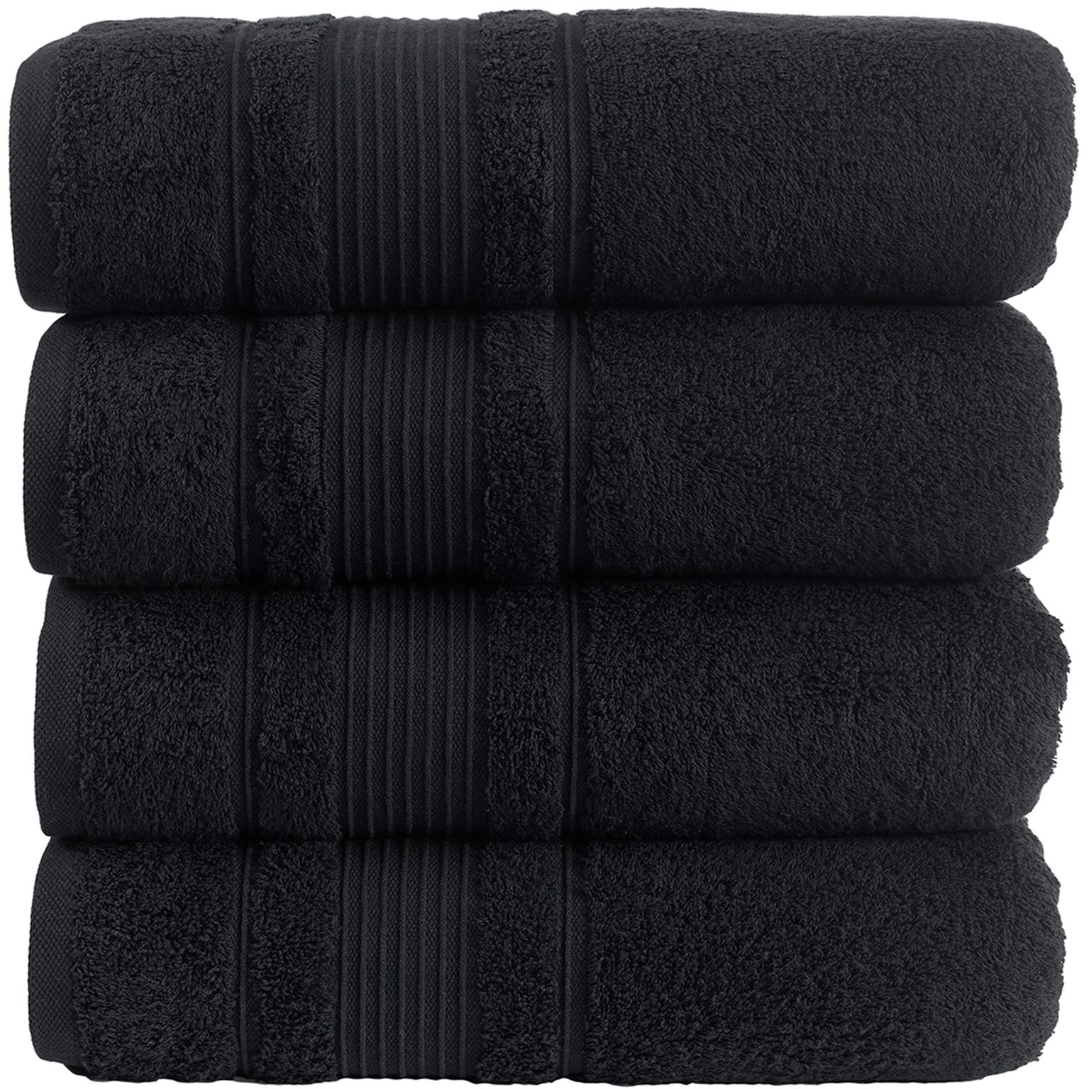 Qute Home 4-Piece Bath Towels Set, 100% Turkish Cotton Premium Quality Towels for Bathroom, Quick Dry Soft and Absorbent Turkish Towel