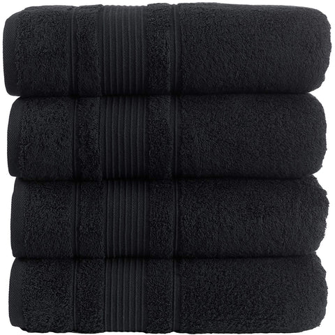 Qute Home 4-Piece Bath Towels Set, 100% Turkish Cotton Premium Quality Towels for Bathroom, Quick Dry Soft and Absorbent Turkish Towel