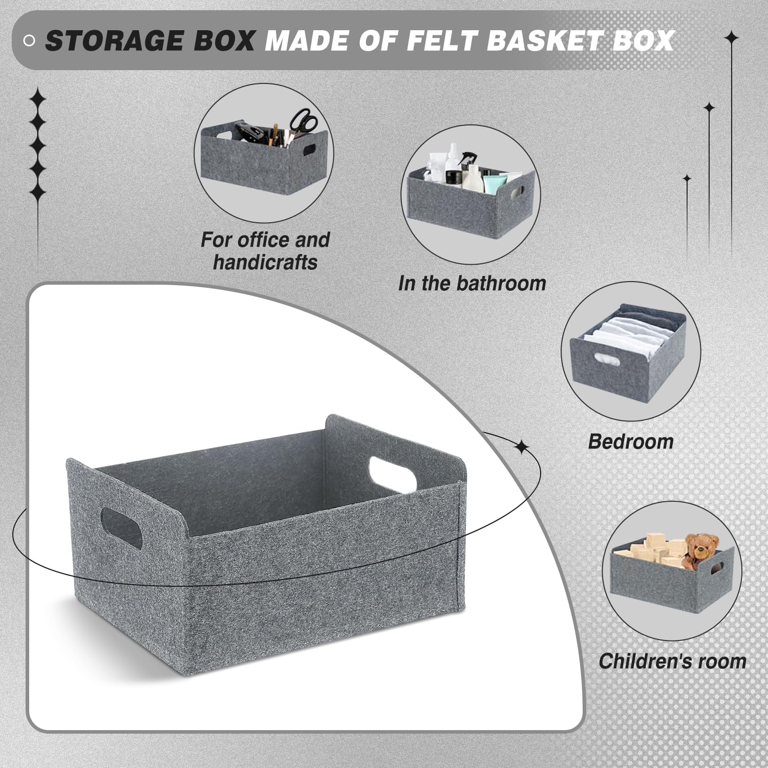 2Pack Small Storage Box with Handle,Storage Basket Set,Foldable Wardrobe Baskets for Storage,Felt Storage Basket,Storage Boxes,felt storage cube for