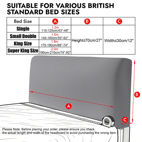 Niuoppy Bed Headboard Cover Fully Wrapped, Stretch Head Board Covers for Single Bed, Beds Headboard Protector Dustproof and Cat Scratch-proof