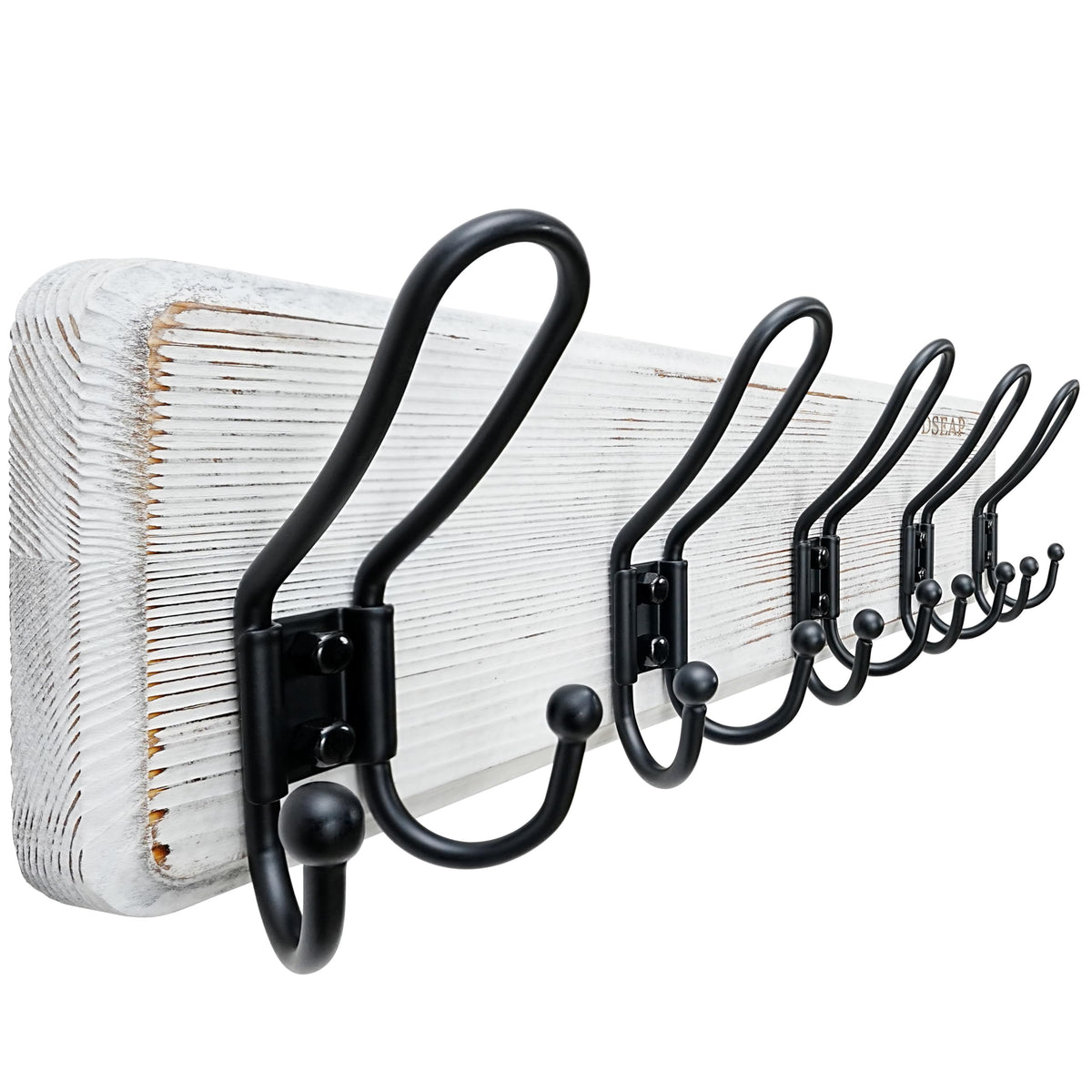 Dseap Coat Rack Wall Mounted - Heavy Duty Farmhouse Rustic Wall Coat Hanger with 5 Wire Hooks for Clothes Hat Jacket Towel, RusticWire, J1-5A