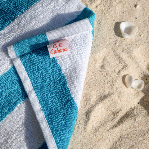 Arkwright Cali Cabana Beach Towels (4-Pack, 30 x 60 in) - Oversized Pool Towels (Blue)