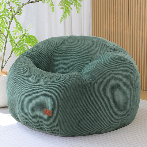 UODERS Oval Bean Bag for Adults Kids & Teens, Large Bean Bag Chair with Corduroy Cover with Handle