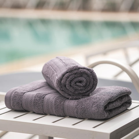 MELLUVA Bath Towels Set of 2 | 100% Turkish Cotton | 70 x 125 cm | Soft and Absorbent 600 GSM | Quick Dry Bathroom Shower Towels | Dow Grey