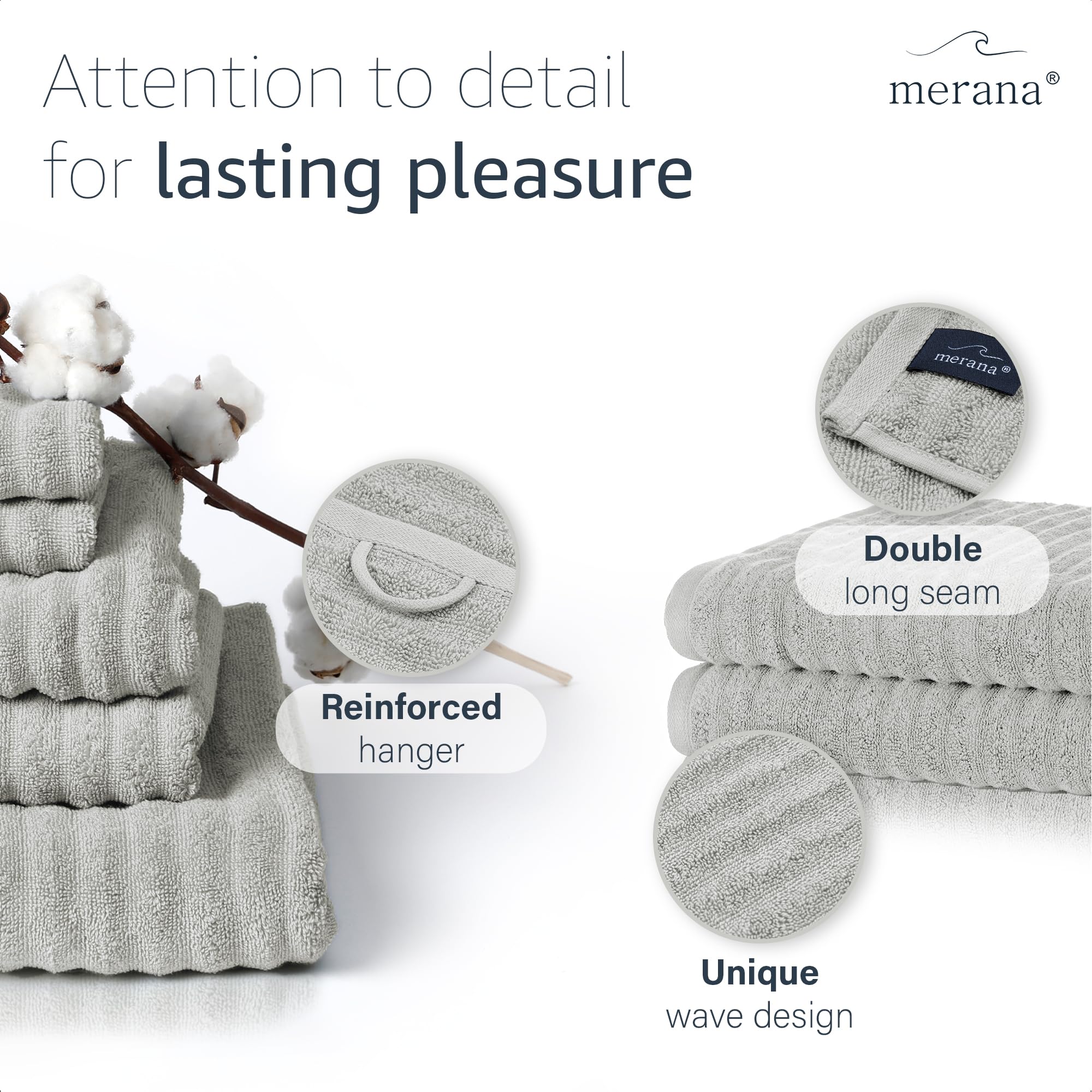 Merana OSLO towel set | quick-drying, soft & lint-free | terry luxury quality | 100% cotton terrycloth | OEKO-TEX | 590 GSM