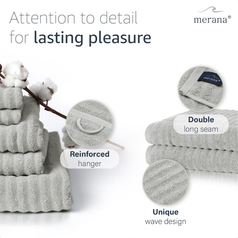 Merana OSLO towel set | quick-drying, soft & lint-free | terry luxury quality | 100% cotton terrycloth | OEKO-TEX | 590 GSM | guest & face towel
