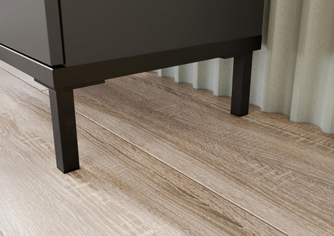 Germania Cabinet 2646-549 GW-YONKERS, in graphite/Navarra oak repro, with soft-close doors, 34 x 190 x 34 cm (WxHxD)