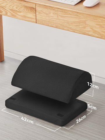 HEETA Foot Rest Under Desk, Ergonomic Footrest Adjustable 2 Optional Height Desk Foot Rest Foam Non-Slip Foot Stool for Home, Office & Gaming (Black)
