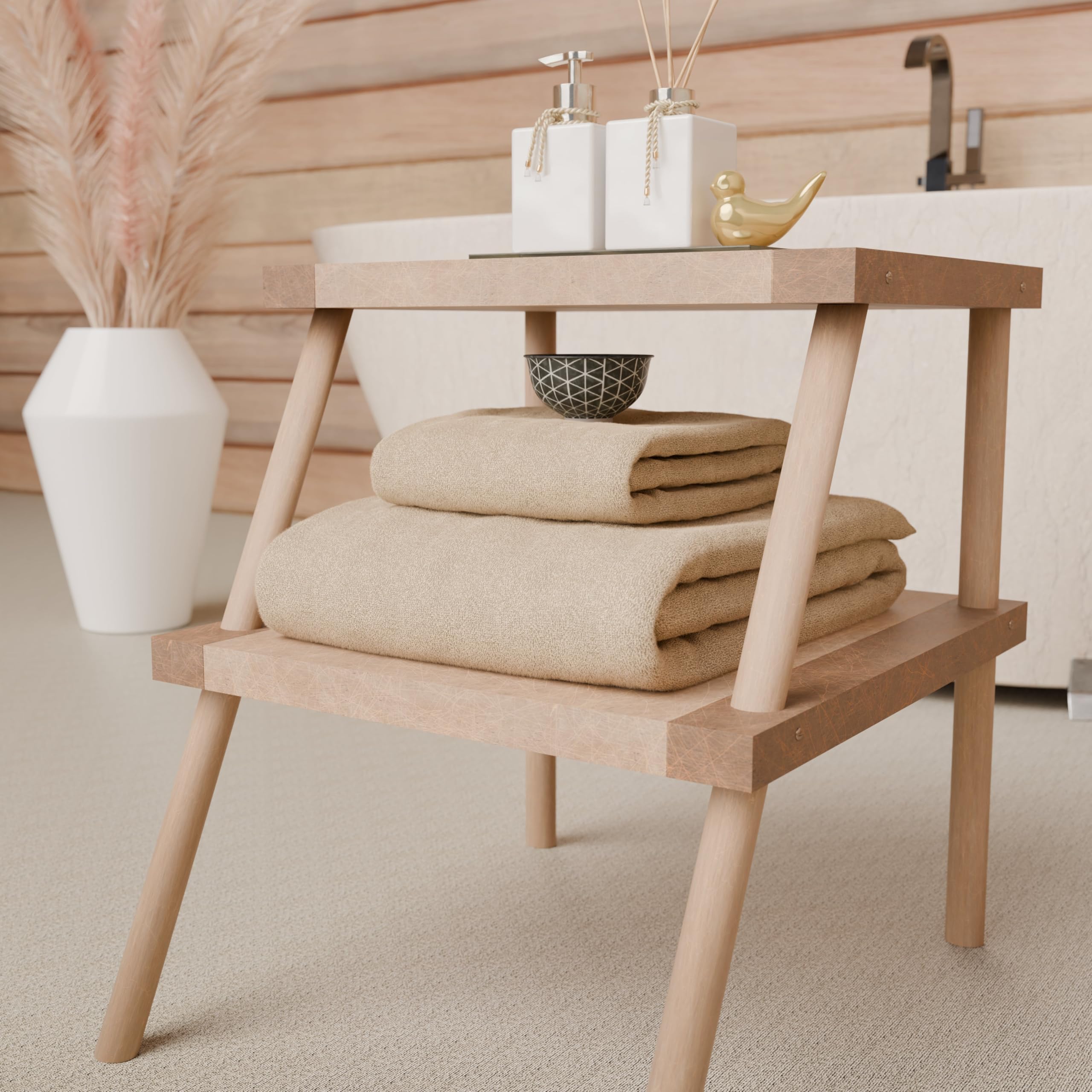 PETTI Artigiani Italiani - 100% Cotton Terry Bath Towels, 2+2 Towel Set, 4 Pieces 2 Face Towels and 2 Hand Towels, Beige Towels
