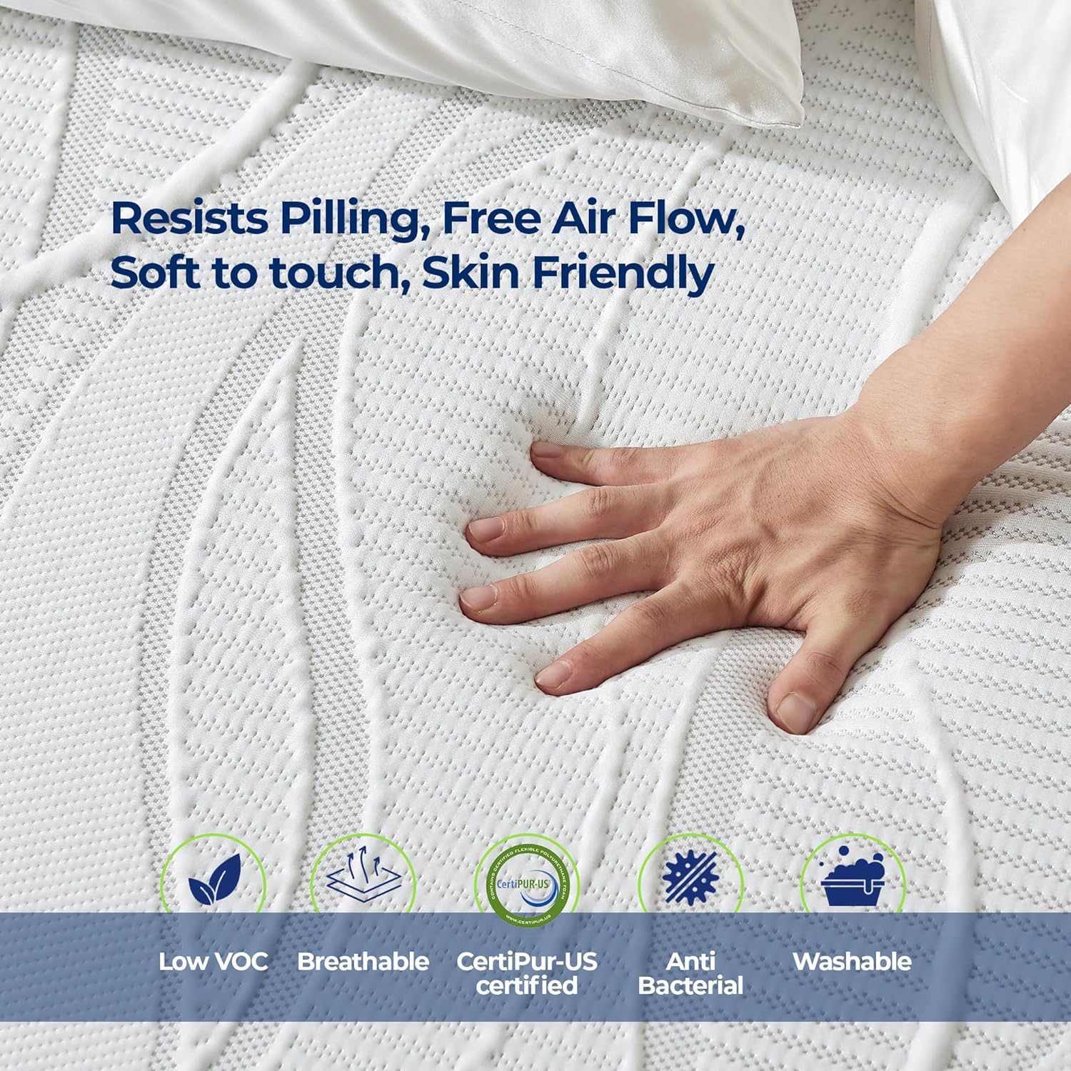 Classic Brands MFM-CG Memory Foam Mattress, White, 90x200