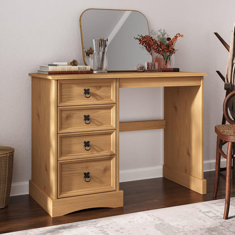 Mews Corona Dressing Table 4 Drawer Desk Computer Mexican Solid Pine