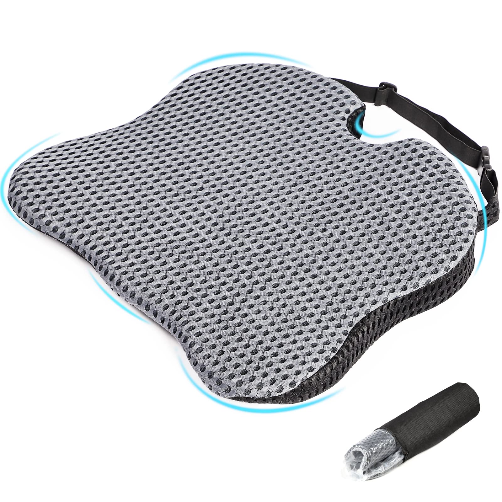 Humberto Car Seat Cushions for Driving,Sciatica Coccyx Tailbone Pain Relief Memory Foam Wedge Seat Cushion.Lumbar Support Pads,Car Seat Cushion