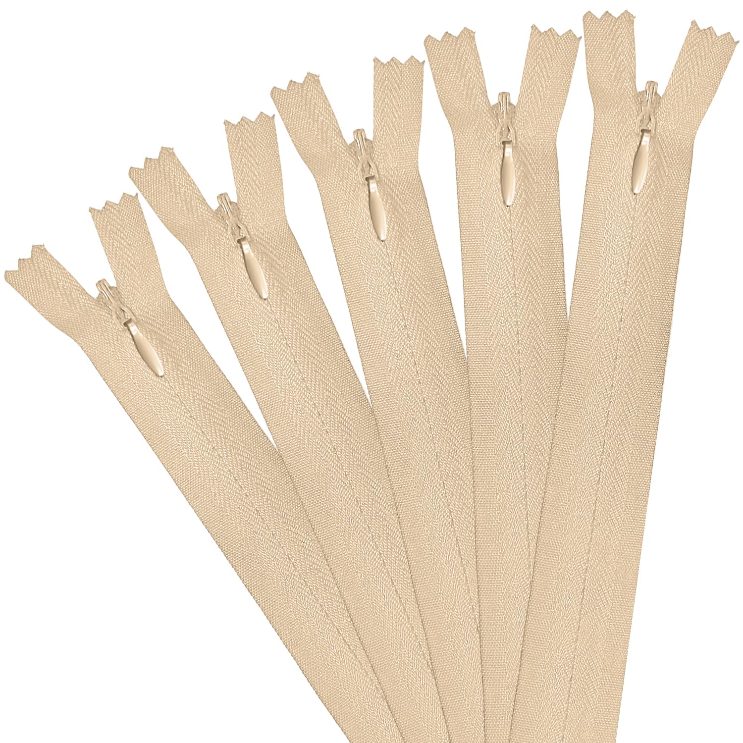 5Pcs Invisible Zip, 40cm/16 Inch Zip Nylon Zips for Sewing Concealed Invisible Zipper for Tailor Sewing Accessories Pillows Cushions Skirts Pants