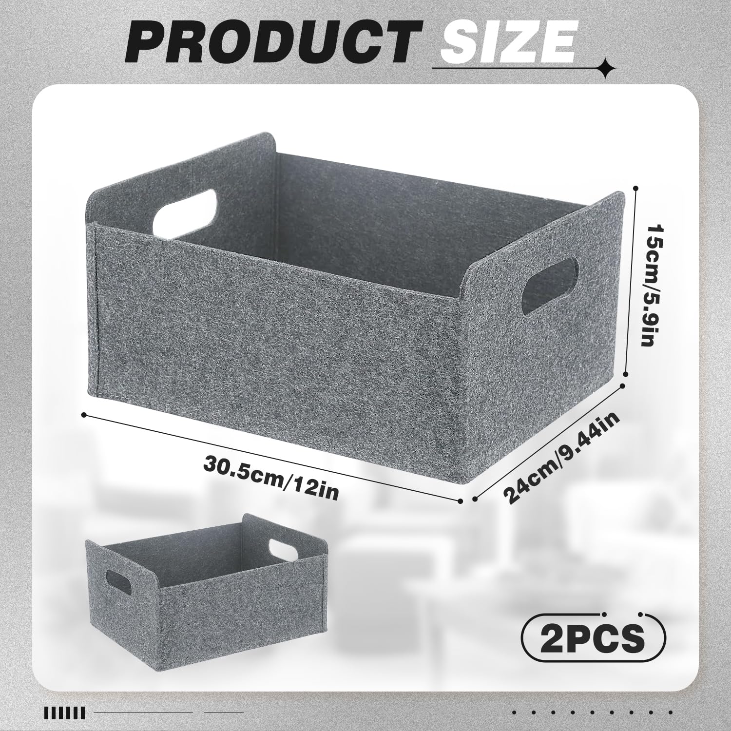 2Pack Small Storage Box with Handle,Storage Basket Set,Foldable Wardrobe Baskets for Storage,Felt Storage Basket,Storage Boxes,felt storage cube for