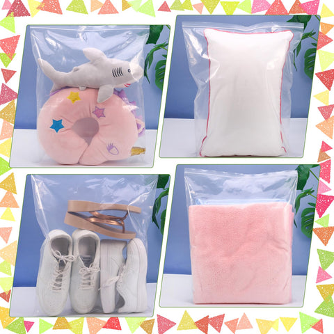 15PCS Large Ziplock Bags Clear Plastic Clothes Storage Bags, 40x50cm