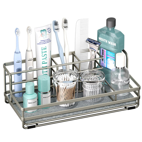 HapiRm Toothbrush and Toothpaste Holder with Instant Drying Stone, 5 Slots