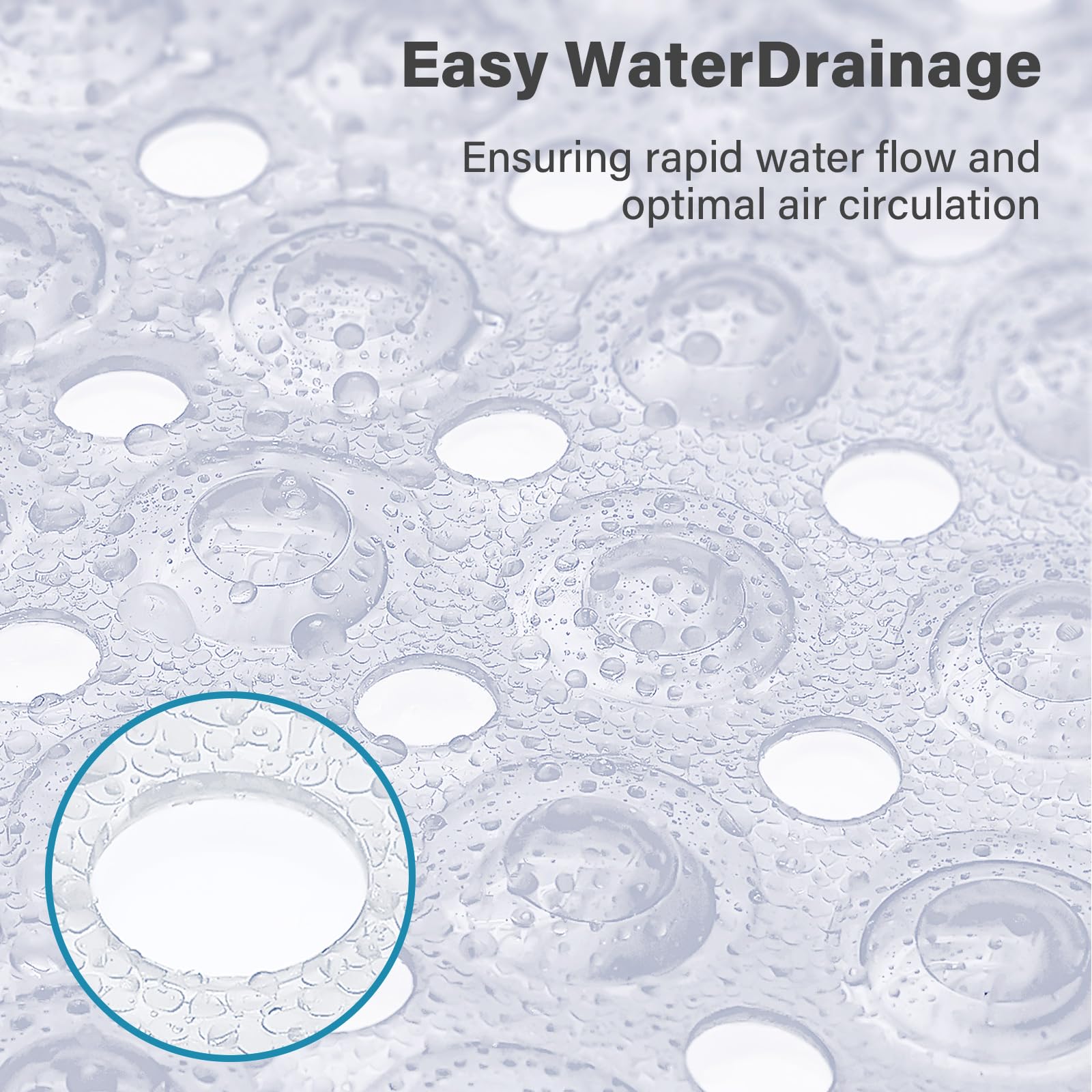 Smiry Non Slip Bath Mat with 300 Strong Suction Cups, 100x40cm