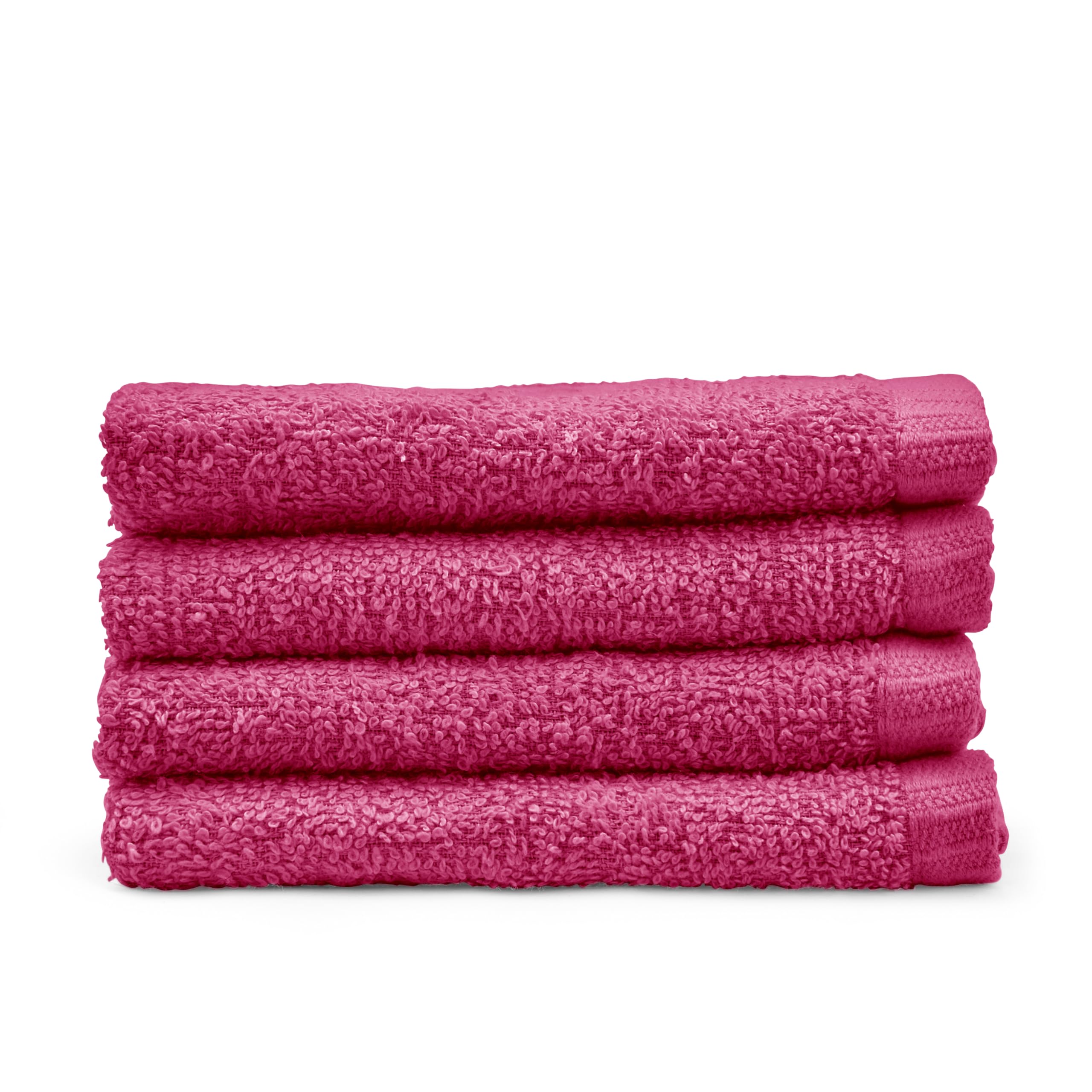 Catherine Lansfield Quick Dry Cotton 30x30 cm 4 Pack Face Cloths Hot Pink