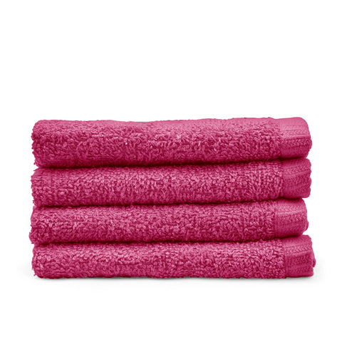 Catherine Lansfield Quick Dry Cotton 30x30 cm 4 Pack Face Cloths Hot Pink