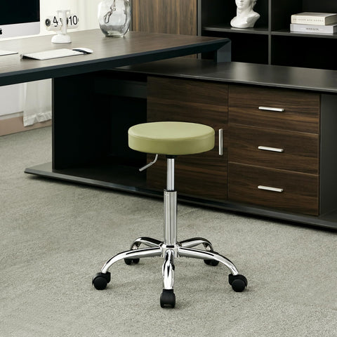 FIRAVOE Adjustable Rolling Drafting Stool with Wheels, Backless Office Chair, Height Adjustable 49.5–67.6 cm, Swivel Work Stool