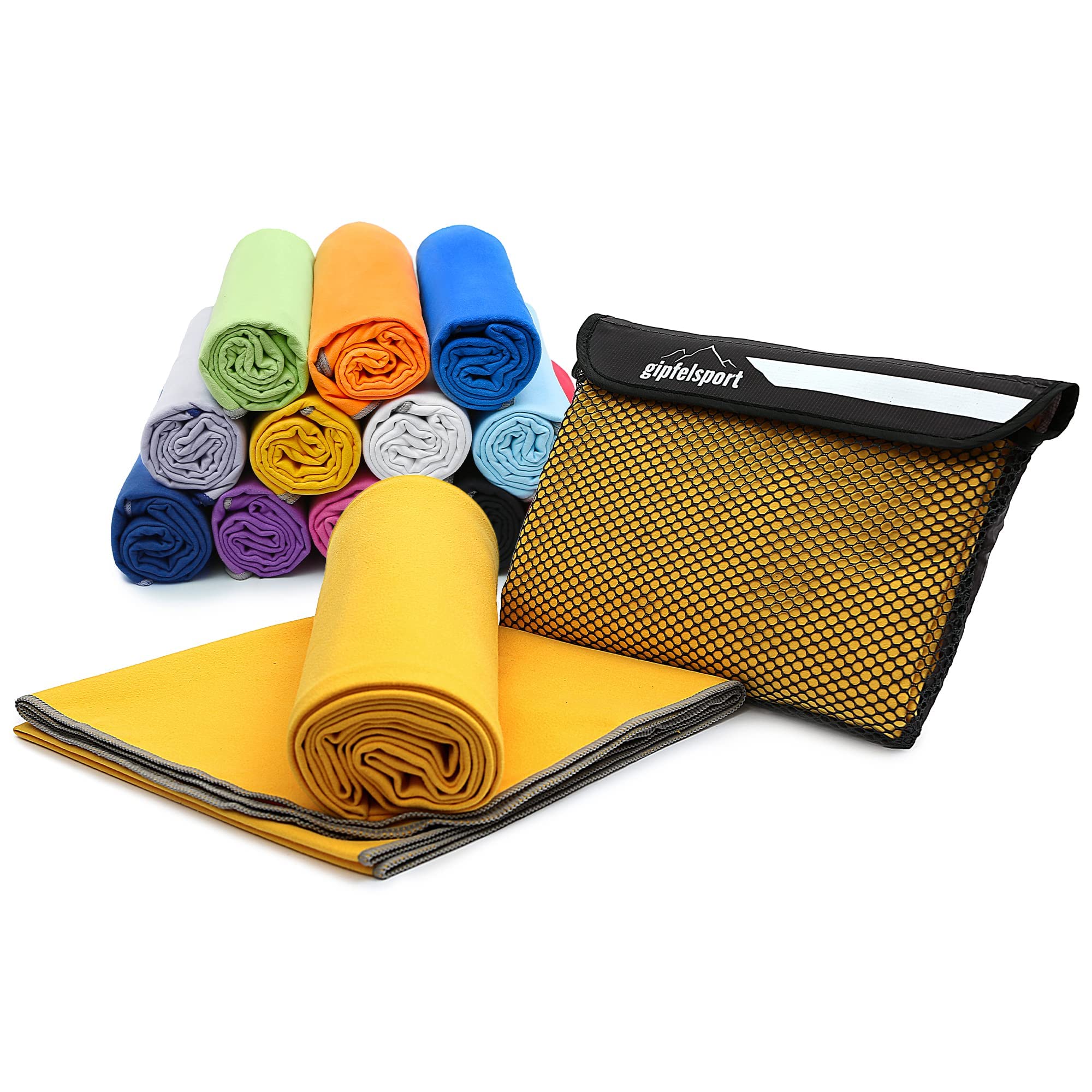 gipfelsport Microfibre Towel Yellow 1x S(50x30cm) without bag