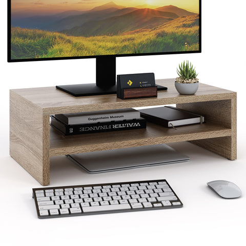 ComfortCove Monitor Stand, 2 Tiers Computer Monitor Riser, Sonoma