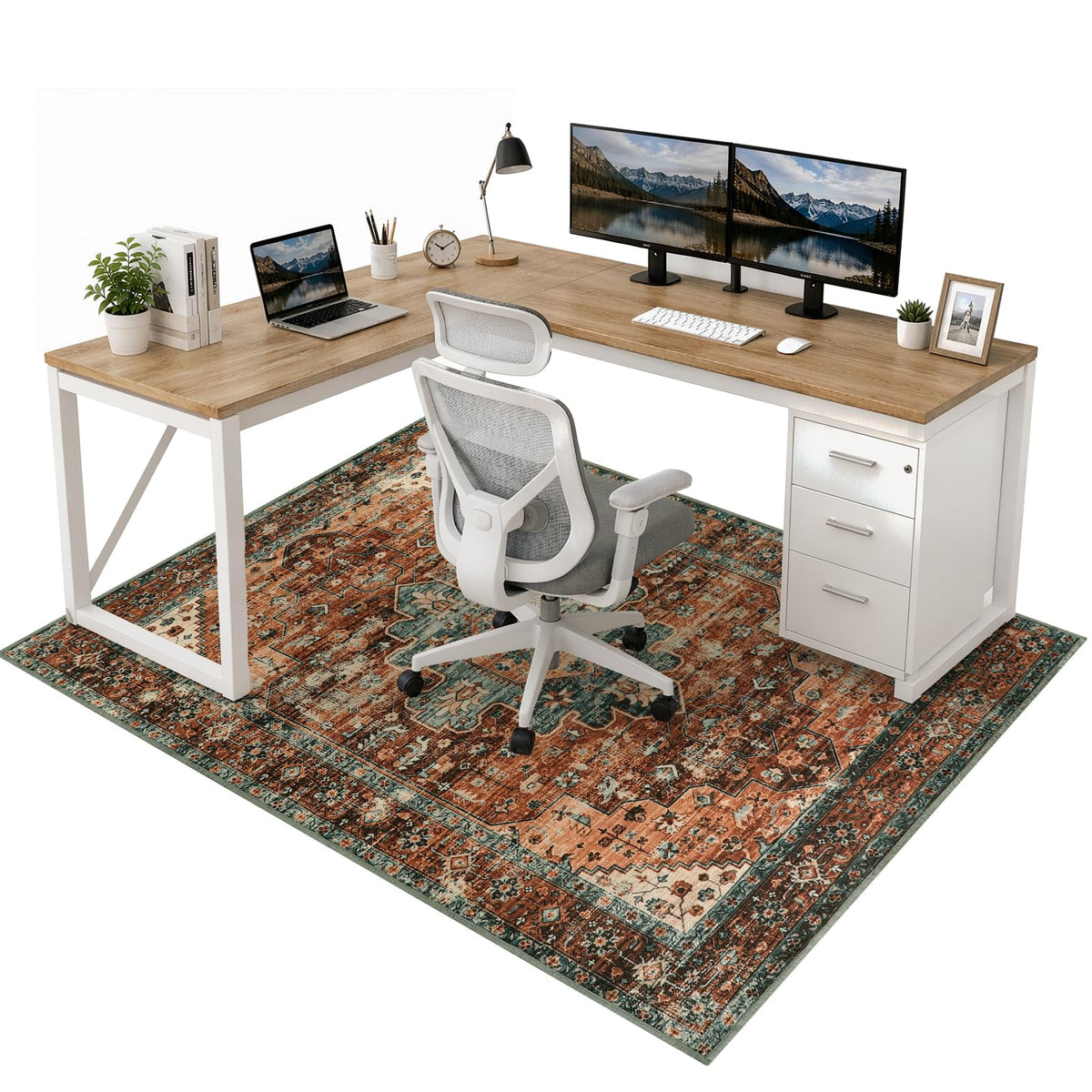 Anidaroel 48"x60" Chair Mat for Wood/Tile, Desk Chair Rug for Hard Floors, Low Pile Carpet Mat