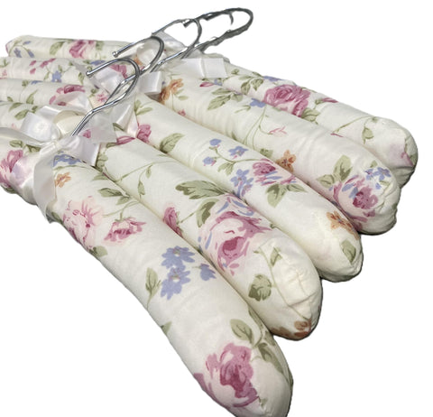 Pack of 5 Quality Padded Clothes Hangers ~ Several Patterns to choose from ... (Elegance)