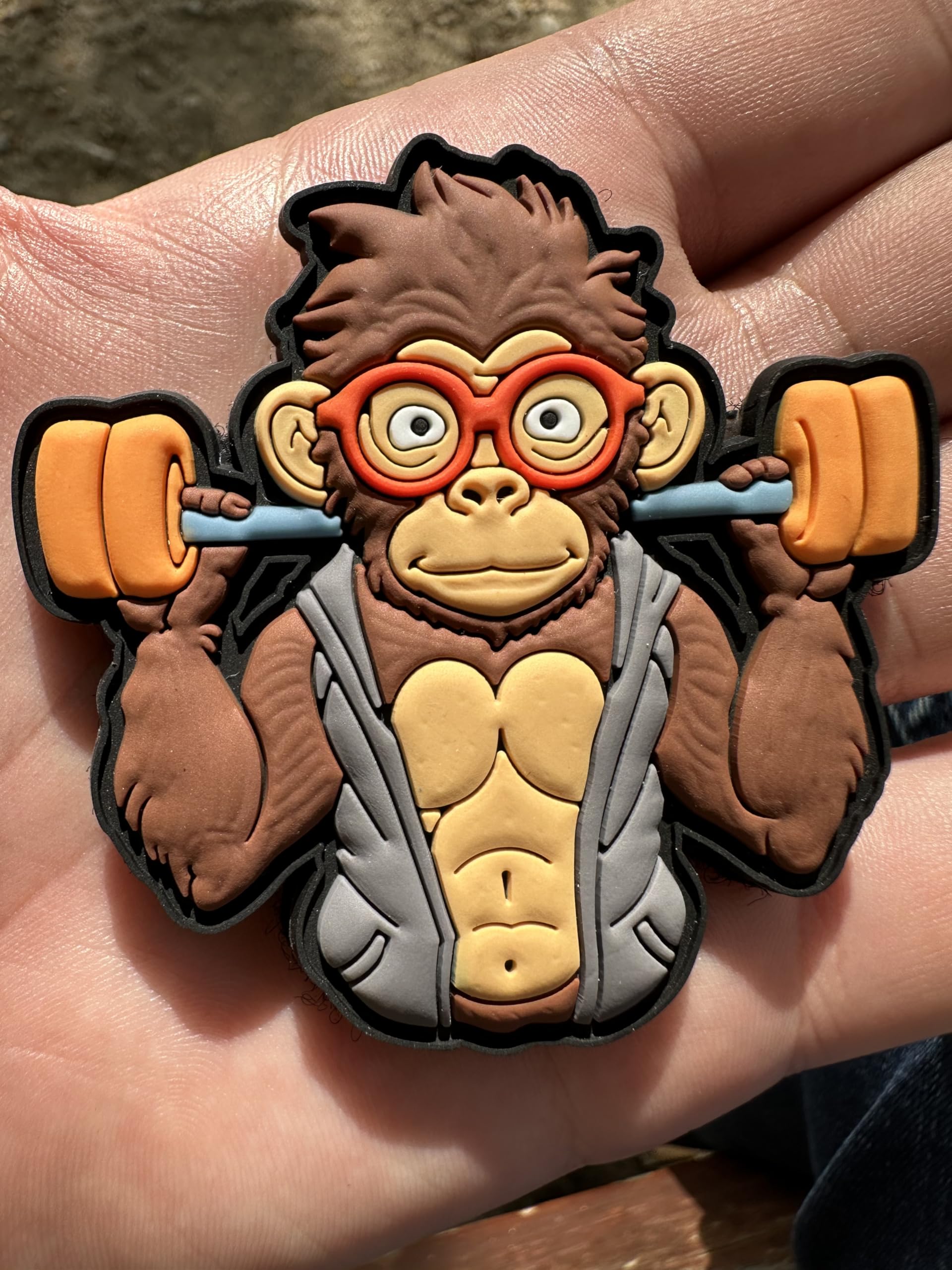 Pandiui23 PVC Monkey Patch For Tactical Backpack, Crossfit Patches For Military Backpacks, Gym Accessory Designed For Backpacks And Vest (Jumpsuit)