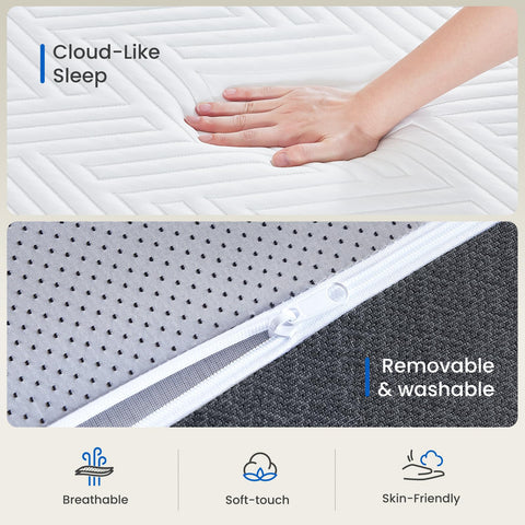 Belbbos Small Double Mattress Memory Foam 120x190x18cm—Medium Firm