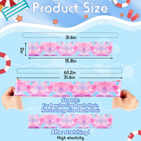 BOAO 8 Pack Towel Bands for Beach Chairs Clips Pool Lounge Cruise Chair Strap Holder Elastic Windproof Accessories Summer