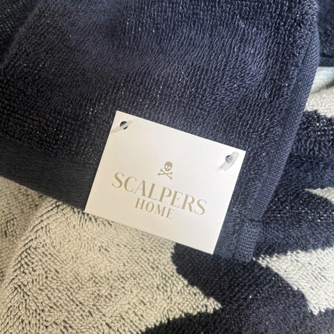 Scalpers Towel 90x180 cm 100% Cotton 500GSM Navy Blue with Logo Home