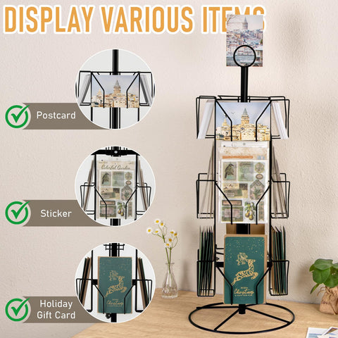 ANBOXIT Greeting Card Display Stand Rotating Rack Holder
