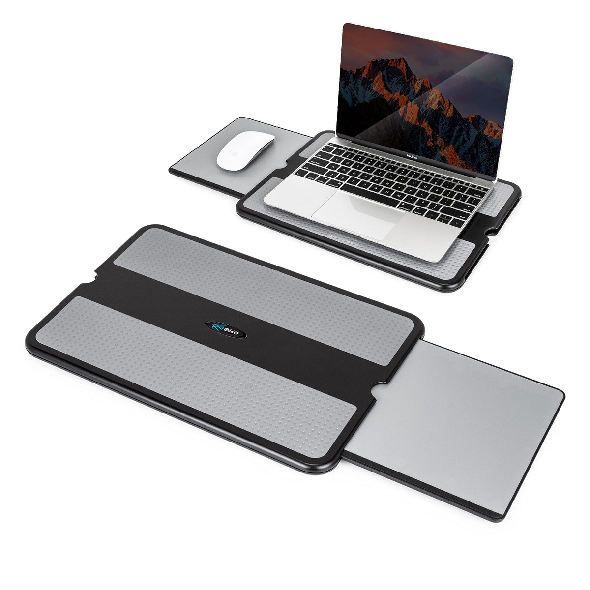 EHO Laptop Lap Pad - Laptop Stand Pad w Retractable Mouse Pad Tray, Anti-Slip Heat Shield Tablet Notebook Computer Stand Table w/Sturdy Stable Cooler
