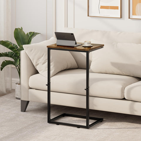 Vagusicc C-Shaped Side Table, Adjustable Height 45-85cm Sofa Side Tables, Small Side Table for Small Spaces