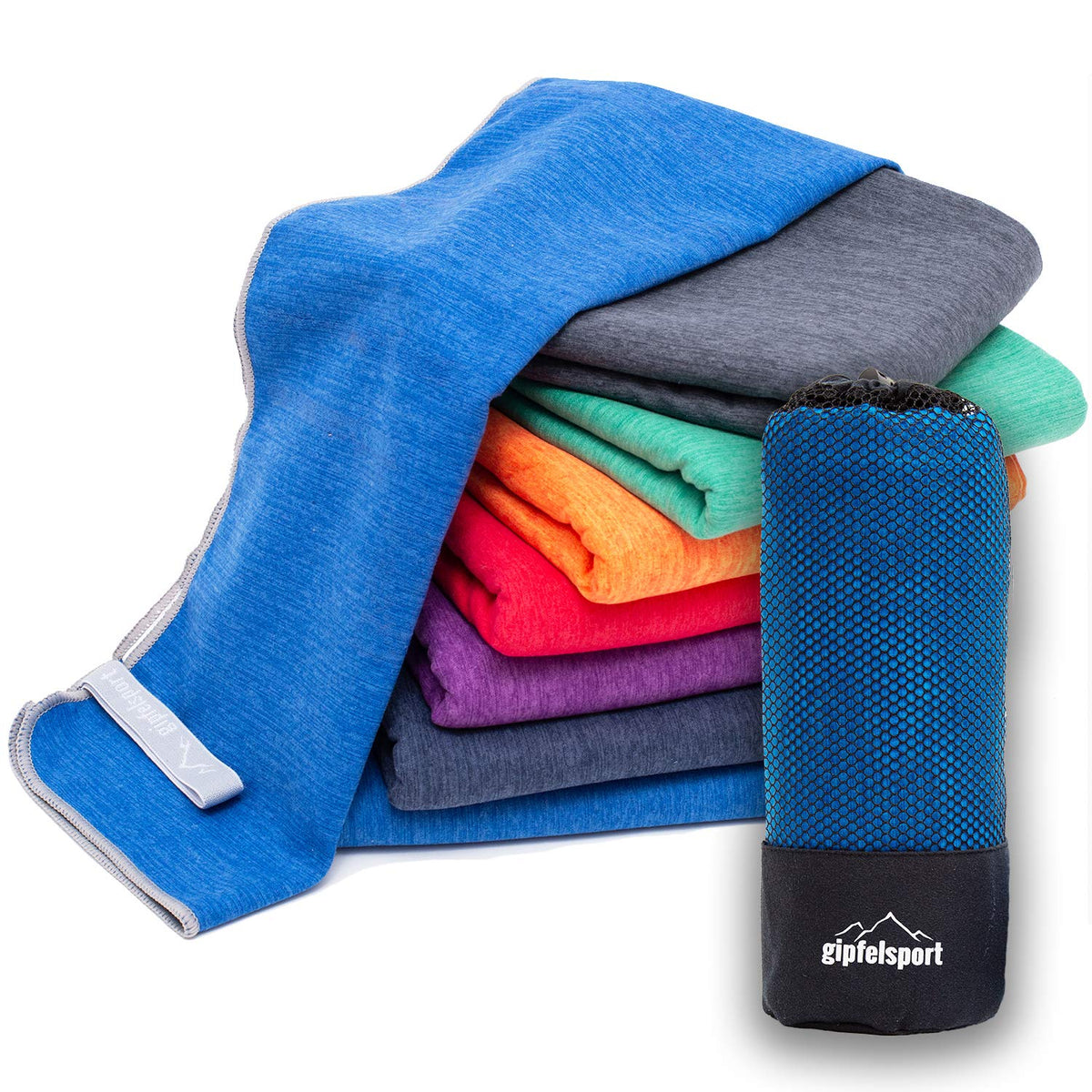 gipfelsport Microfibre Towel | Blue | 1 1x S(80x40cm) & 1x L(140x70cm)