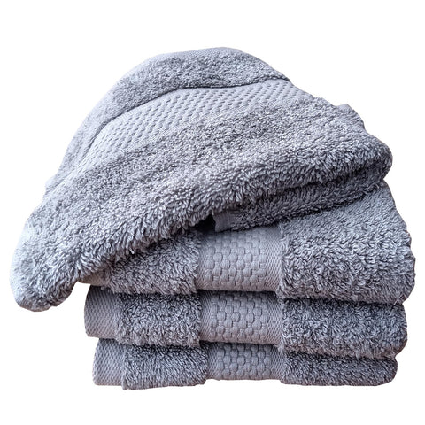 Sue Rossi Face Cloths Pack of 4, Turkish Combed Cotton, 30cm x 30cm, Soft, Absorbent & Quick Dry Wash Cloth Flannels Set Of Bathroom Towels