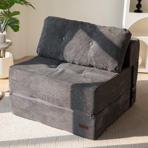 MAXYOYO Folding Sofa Bed, Convertible Sofa Bed with High-Density Support Foam, Portable 4 in 1 Fold Out Chair to Floor Lounger