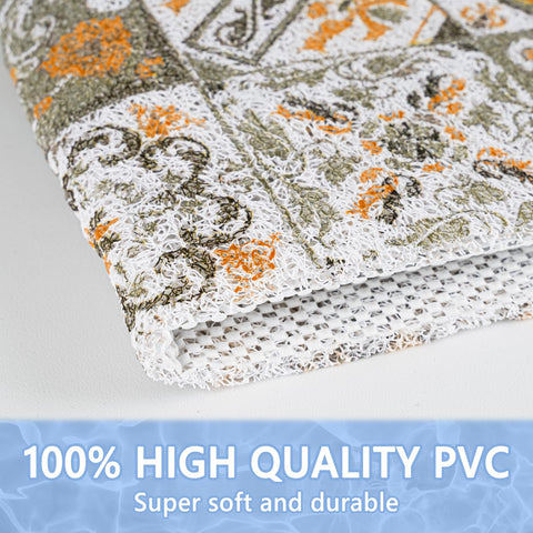 Capslpad Square Shower Mat 53x53cm-Non-Slip Anti-Mould PVC Bath Mat, Soft Quick Dry Loofah Texture with Drain Holes
