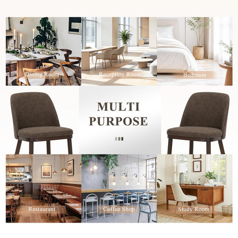 MALOL Thick Wood-base Dining Chairs Set of 4, Upholstered Kitchen Chairs with Solid Wood Legs and Thick Seat Cushion