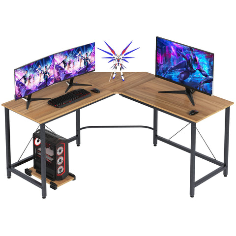 soges Computer Desk L-Shaped Desk Large Corner Desk L(150+150) * W55 * H76 cm Office Table Computer Workstation for Home and Office, LD-Z01-OK