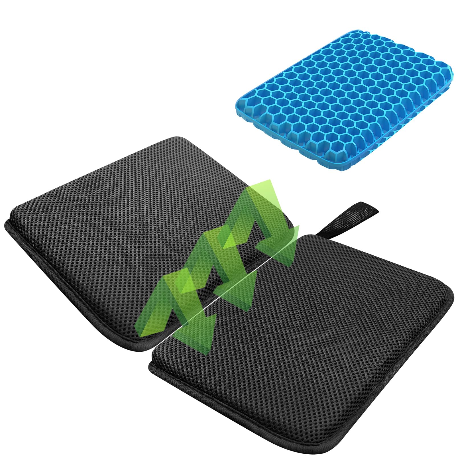 SeoTin Foldable Gel Seat Cushion for Travel, Portable Chair Cushion for Camping, Honeycomb Seat Cushion