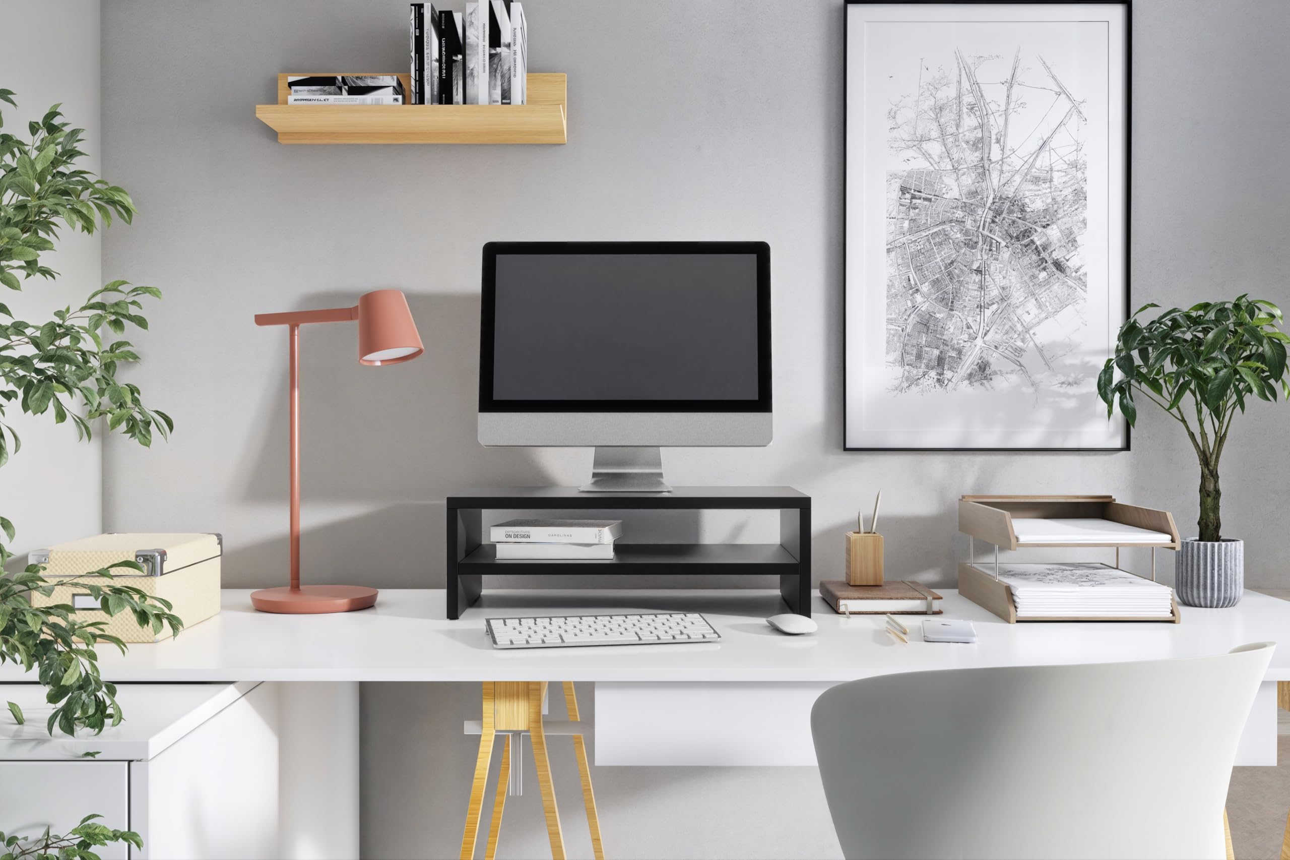 ComfortCove Monitor Stand, 2 Tiers Computer Monitor Riser, Black