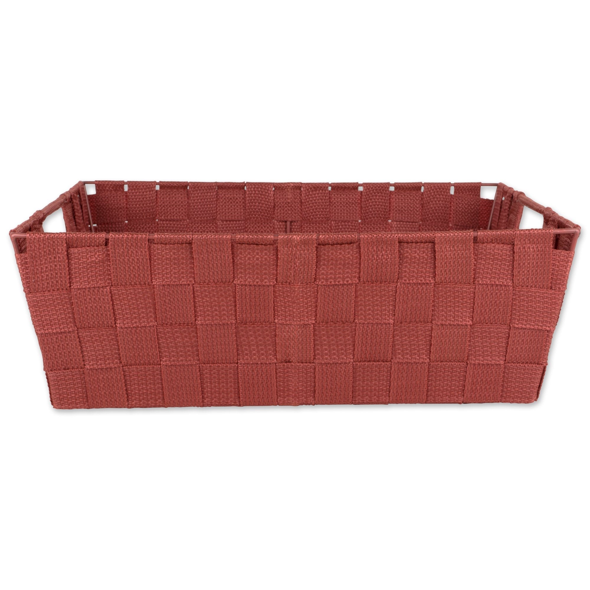 DII Woven Nylon Trapezoid Storage Bin, for Home, Office, Closets, & Everyday Storage Needs, Rust, Tray