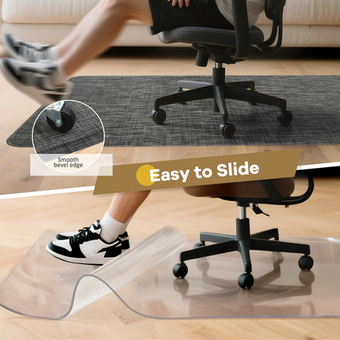 BesWin Office Chair Mat for Hardwood Floors, 90x120cm Non-Slip Hard Floor Protector Mat for Office Chair