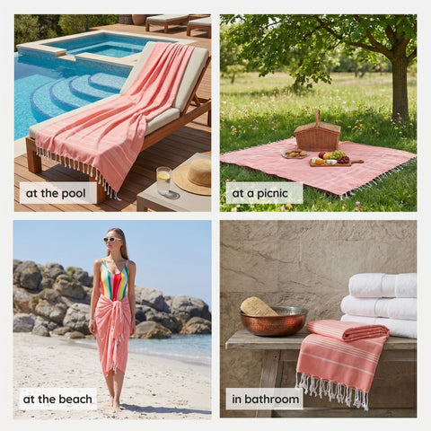 KZY LONDON Beach Towel - Large Turkish Beach Towels for Camping, Swimming, Bath, Gym, Picnic - Quick Dry, Super Absorbent, Lightweight