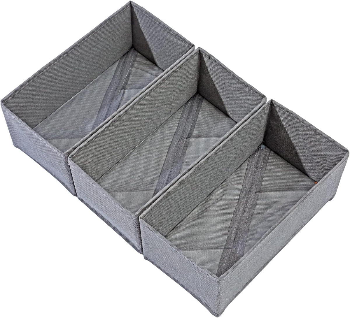 DIRXVMC Sock Underwear Drawer Organisers 3 packs Dresser Drawer Organizers Foldable Wardrobe Storage Box Fabric Drawer Dividers for Bra, Socks
